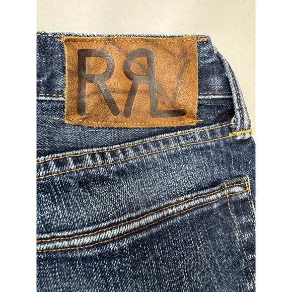 Y2K Polo Ralph Lauren Vintage RRL Straight Leg Selvedge Blue Jeans 32 x 30 - Picture 15 of 16